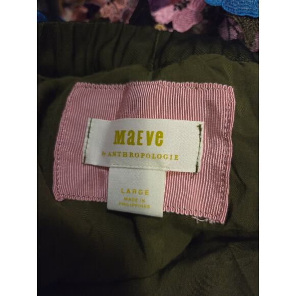 Anthropologie MAEVE 3D Floral Applique Embroidered Maxi Skirt Size L - Picture 6 of 6